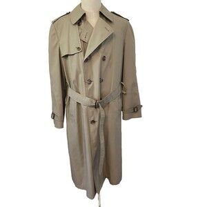 Vintage LONDON FOG Men’s 40 Reg - Double Breasted Trench Coat Belted Liner Beige